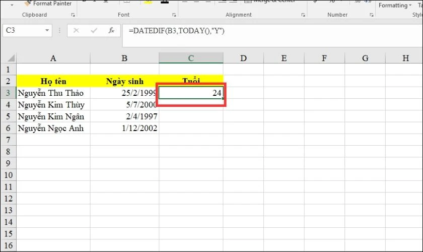Ấn Enter và kiểm tra kết quả trả về