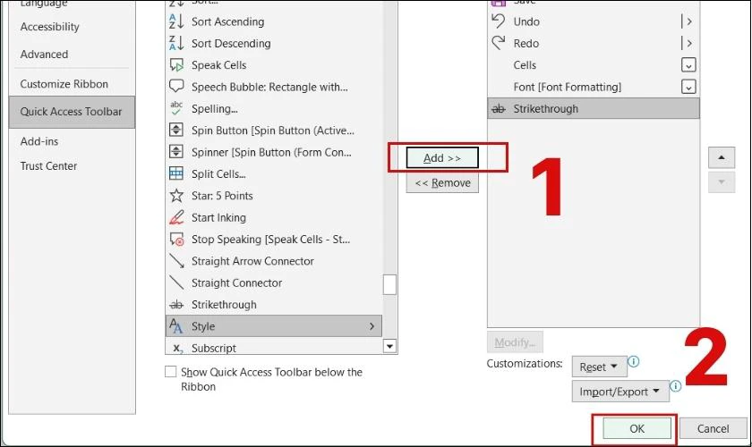 Chọn Add và nhấn Ok để hoàn tất