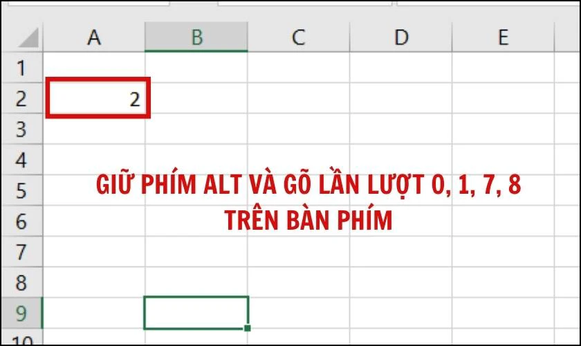 Cách viết số mũ trong Excel bằng phím tắt