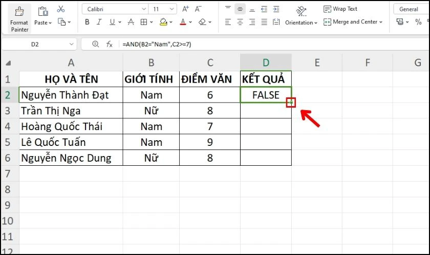 Cách dùng hàm AND để kiểm tra logic