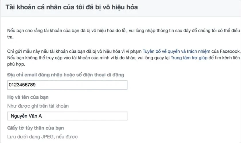Đổi tên thật để khôi phục tài khoản Facebook bị vô hiệu hóa