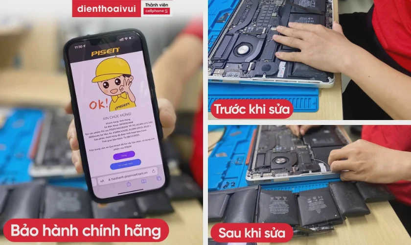 Bảo h&agrave;nh thay pin ch&iacute;nh h&atilde;ng
