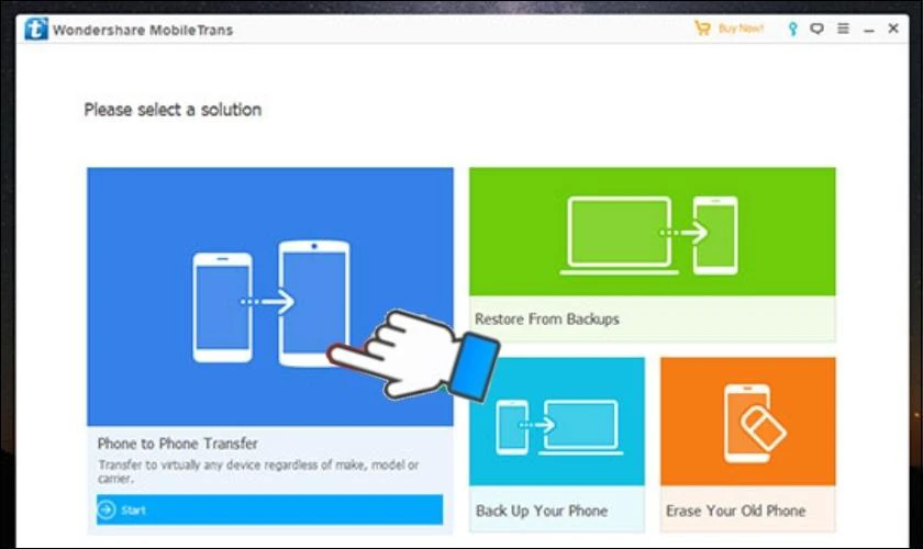 Sử dụng phần mềm MobileTrans để chuyển dữ liệu từ iphone sang android
