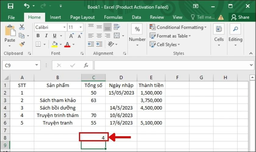 C&aacute;ch sử dụng h&agrave;m Countif trong Excel