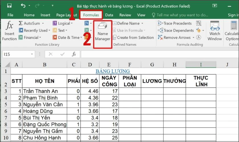 C&aacute;ch giảm dung lượng file Excel th&ocirc;ng qua x&oacute;a Name Range kh&ocirc;ng cần thiết