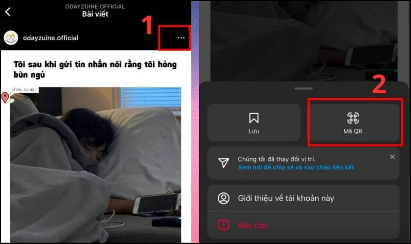 Cách lấy QR code của bài viết trên Instagram
