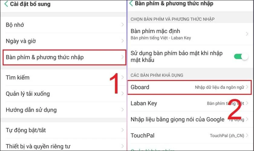 T&ugrave;y chỉnh m&agrave;u sắc của b&agrave;n ph&iacute;m điện thoại OPPO 
