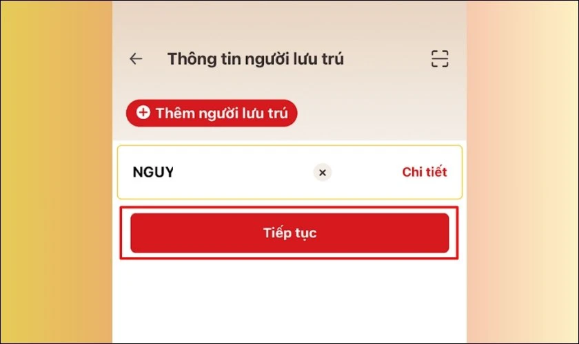 Nhấn chọn Tiếp tục