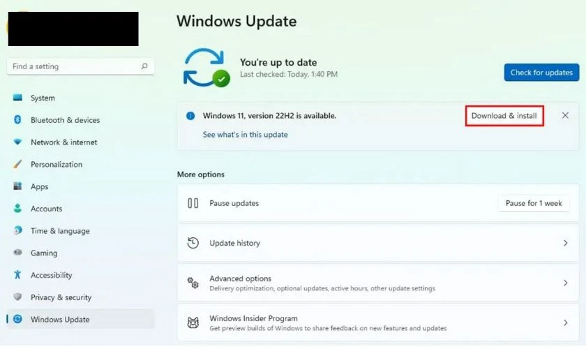 Update Win 11 khi máy tính không thể nhận tai nghe