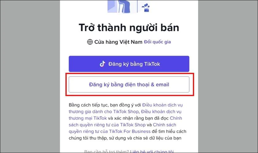 C&aacute;ch đăng nhập TikTok Shop tr&ecirc;n điện thoại