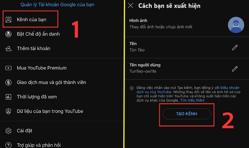 Hướng dẫn c&aacute;ch tạo k&ecirc;nh YouTube tr&ecirc;n điện thoại đơn giản