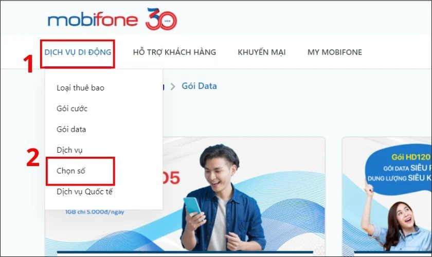 C&aacute;ch mua sim đầu số 0778 tr&ecirc;n website MobiFone