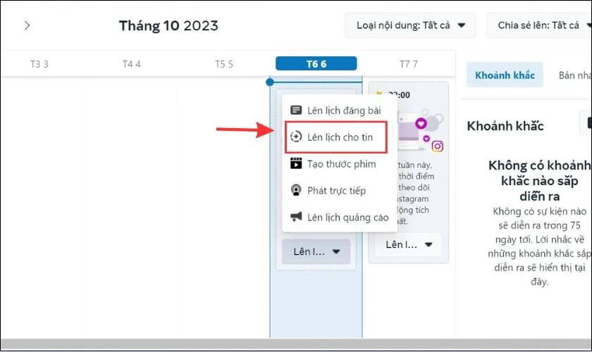 Chọn mục L&ecirc;n lịch cho tin v&agrave; tải l&ecirc;n nội dung, h&igrave;nh ảnh