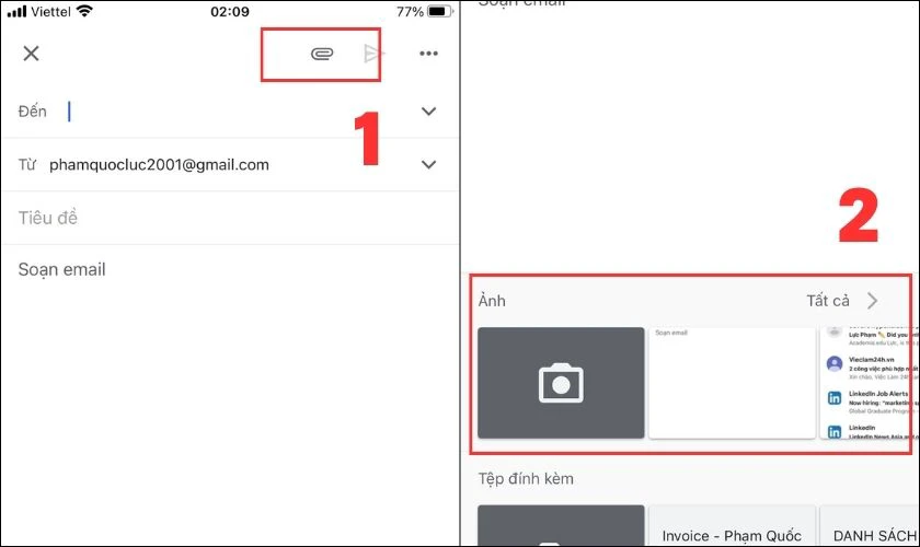 Nhấn chọn v&agrave;o biểu tượng Li&ecirc;n kết