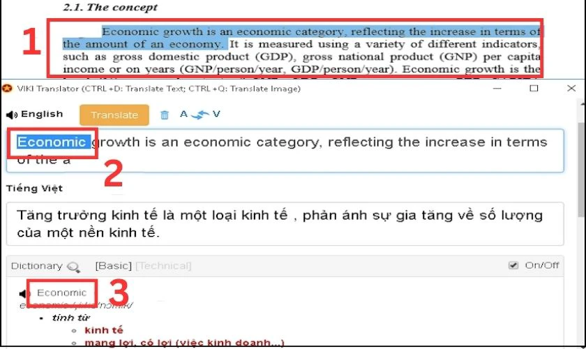Mở file PDF tiếng Anh và bôi đen phần cần dịch
