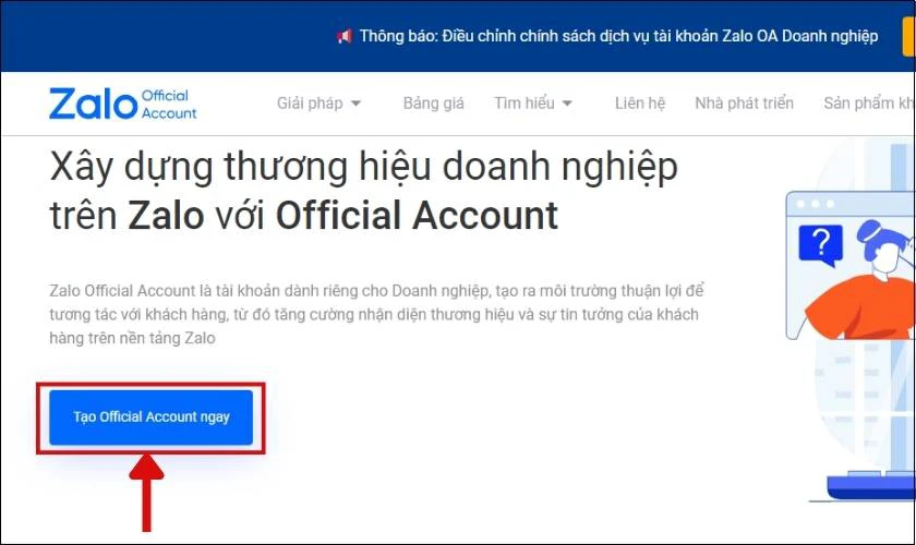 Hướng dẫn đăng k&yacute; t&agrave;i khoản Zalo OA