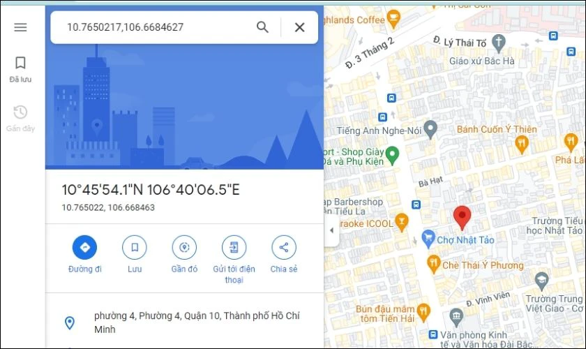 X&aacute;c định vị tr&iacute; tọa độ của thiết bị cần định vị 