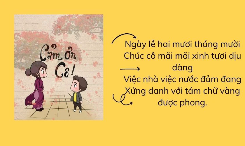 Những caption, lời chúc 20/10 hài hước, ý nghĩa tặng cô giáo