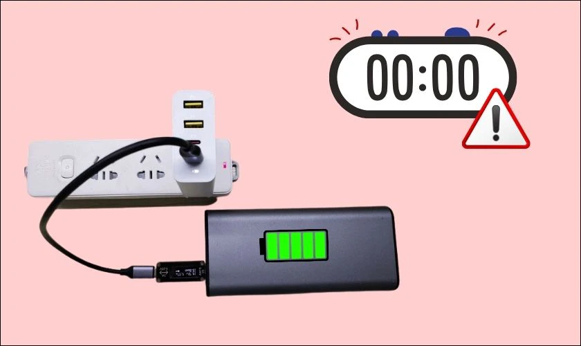 Sạc pin dự ph&ograve;ng qu&aacute; l&acirc;u sẽ g&acirc;y phồng pin
