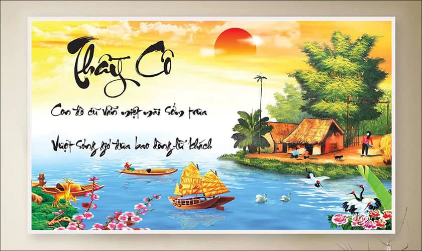 Tranh treo tường tặng cho gi&aacute;o vi&ecirc;n chủ nhiệm về hưu
