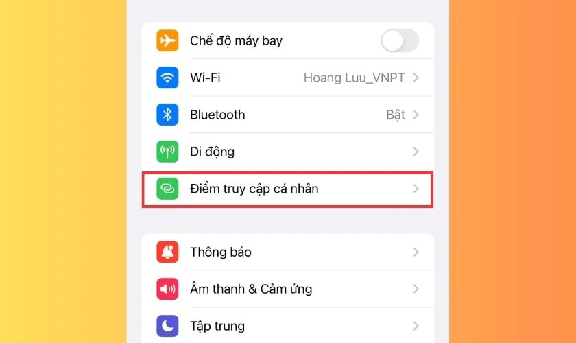 C&aacute;ch khắc phục lỗi iPhone kh&ocirc;ng hiện điểm truy cập c&aacute; nh&acirc;n