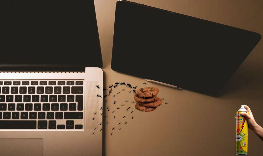 C&aacute;ch d&ugrave;ng h&agrave;o nước đuổi kiến chui v&agrave;o laptop