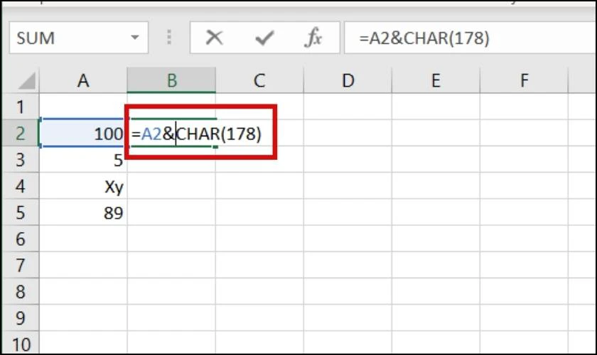 Cách viết số mũ trong Excel 2010, 2016 bằng hàm