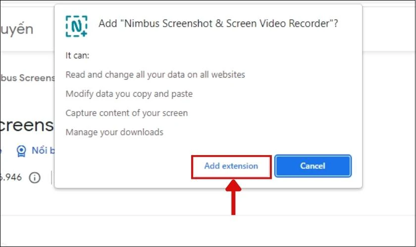 Nhấn Add Extensions để thêm