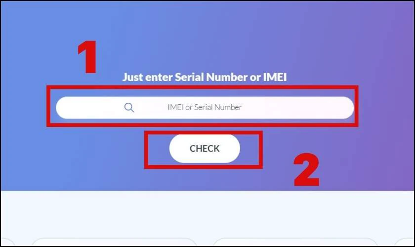 Truy cập trang web để check iPhone ch&iacute;nh h&atilde;ng 