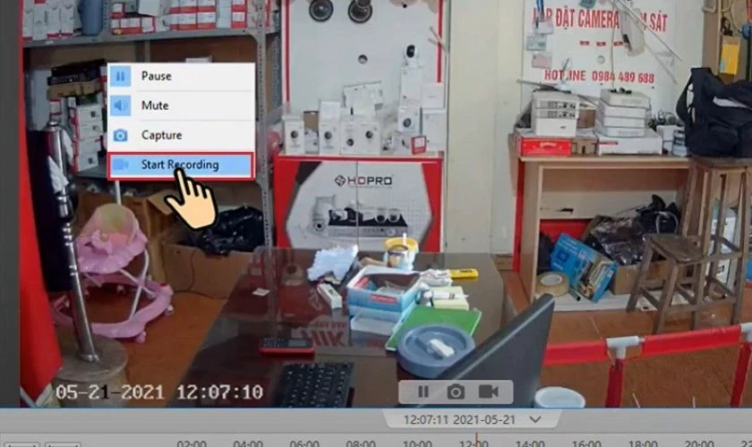 Nếu bạn muốn quay video m&agrave;n h&igrave;nh th&igrave; h&atilde;y nhấn chuột phải rồi chọn Start Recording