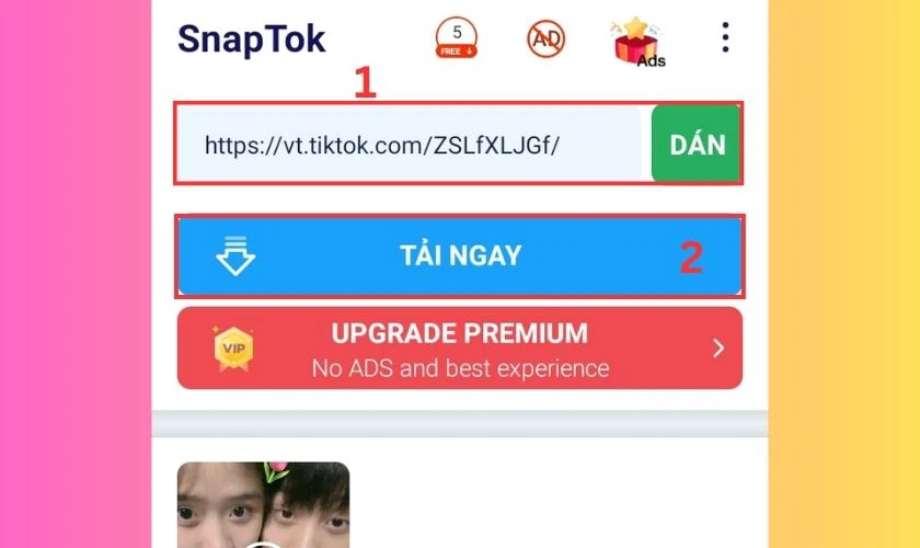 Nhấn Tải ngay tr&ecirc;n ứng dụng SnapTok