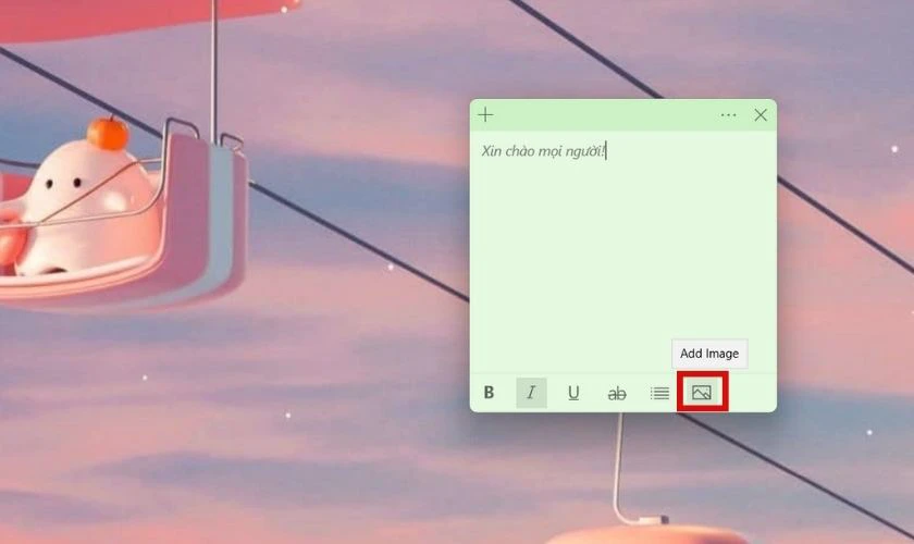 C&aacute;ch ch&egrave;n ảnh v&agrave;o bản ghi ch&uacute; tr&ecirc;n m&agrave;n h&igrave;nh 