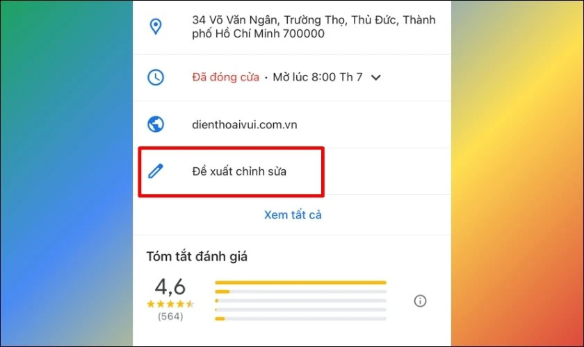 Tìm chọn vào mục Đề xuất chỉnh sửa