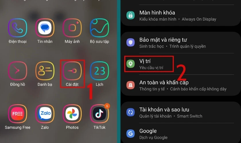 Bật chức năng Vị tr&iacute; ch&iacute;nh x&aacute;c của Google