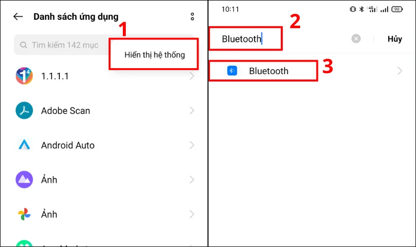 Chọn Hiển thị hệ thống
