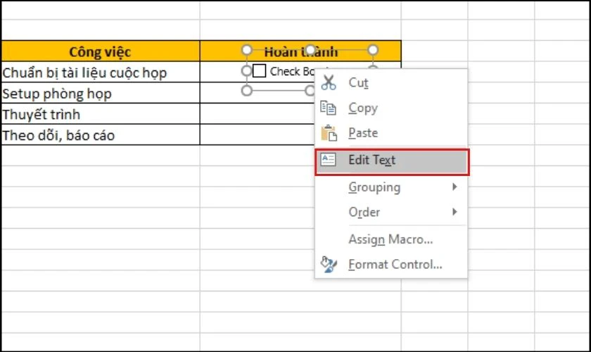 Chọn edit Text nếu muốn chỉnh sửa