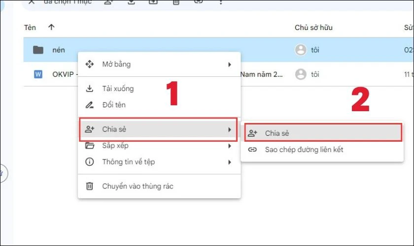 Nhấn chọn Chia sẻ