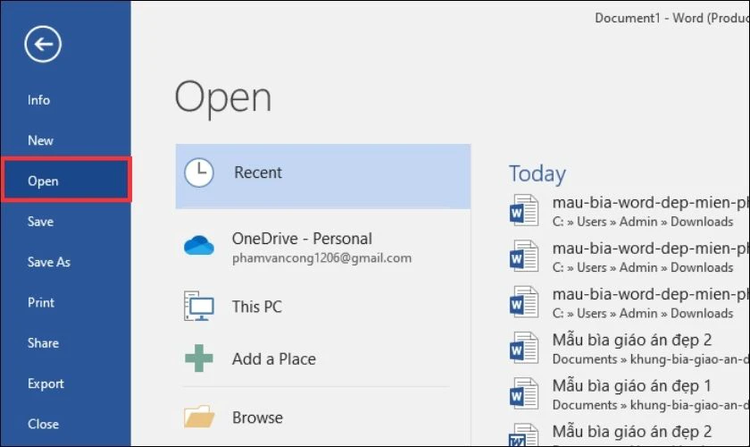 Cách tìm lại file Word quên lưu bằng AutoSave