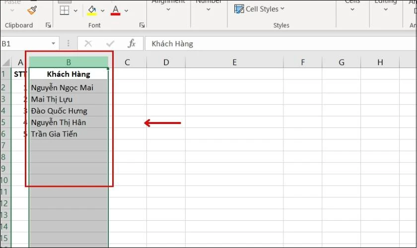 Sử dụng hộp thoại Format Cells để gạch ngang chữ trong Excel