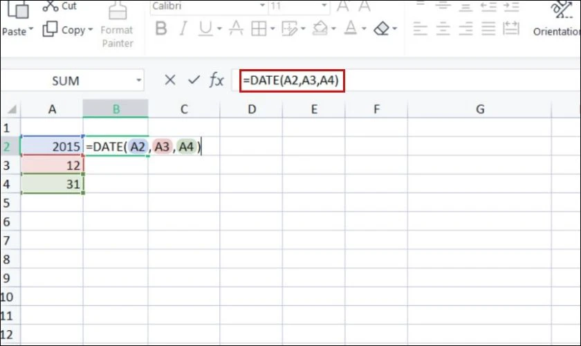 Cách dùng hàm Date trong Excel xác định ngày tháng năm