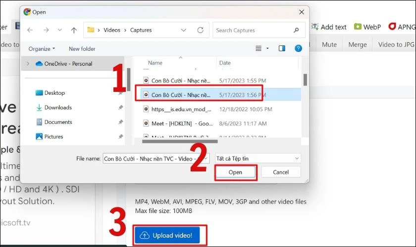 Tải video l&ecirc;n trang web