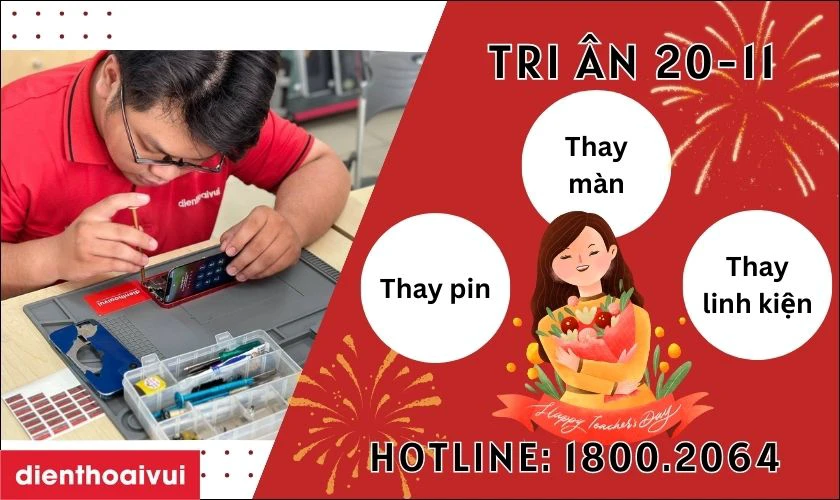 Khuyến m&atilde;i 20/11 dịch vụ sửa chữa điện thoại