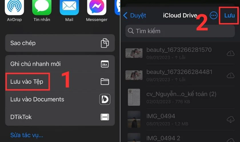 Chọn Lưu file PDF được tạo từ Google Docs