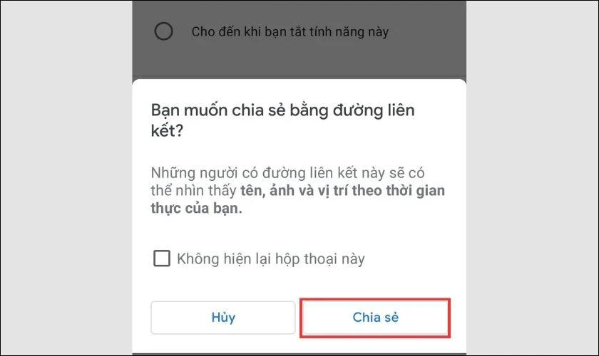 X&aacute;c nhận đồng &yacute; bằng c&aacute;ch nhấp v&agrave;o Chia sẻ