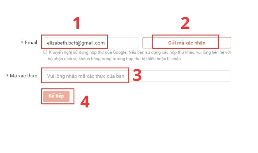 Bạn nhập m&atilde; bạn nhận được