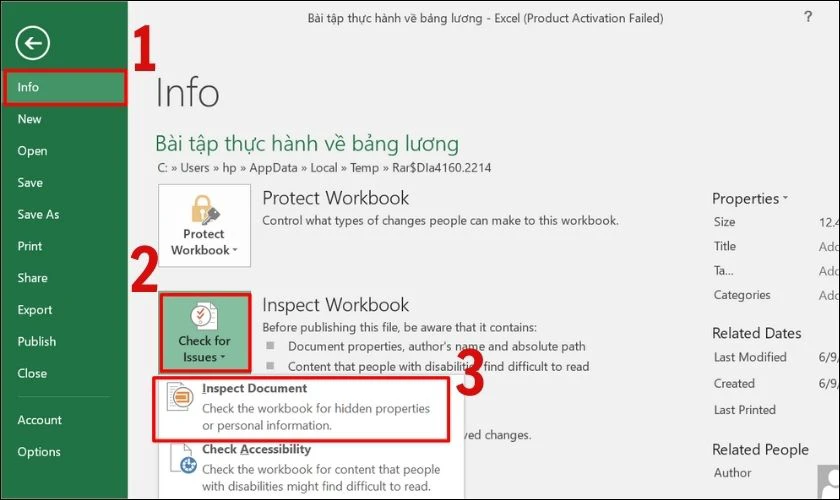 C&aacute;ch giảm dung lượng file Excel th&ocirc;ng qua x&oacute;a bỏ c&aacute;c dữ liệu ẩn 