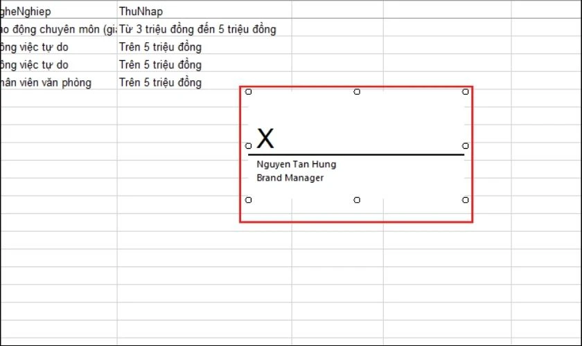 Cách chèn chữ ký điện tử vào file Excel