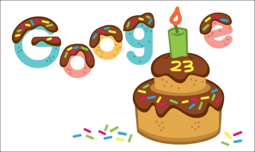 H&igrave;nh ảnh kỷ niệm sinh nhật của Google 23 tuổi