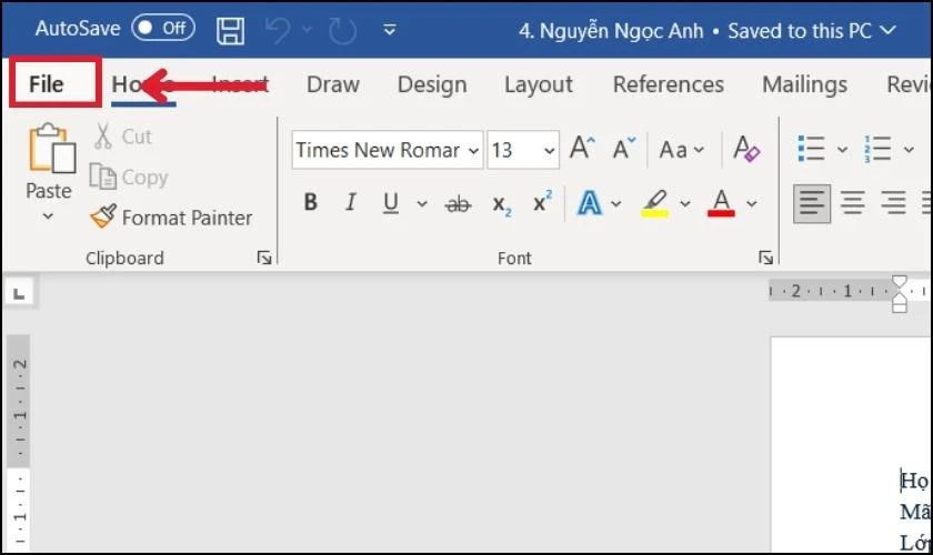 C&aacute;ch đổi t&ecirc;n file Word bằng Save As