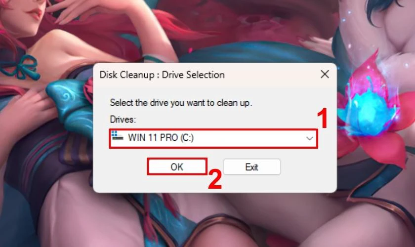Chọn ổ đĩa C lần nữa v&agrave; chọn OK
